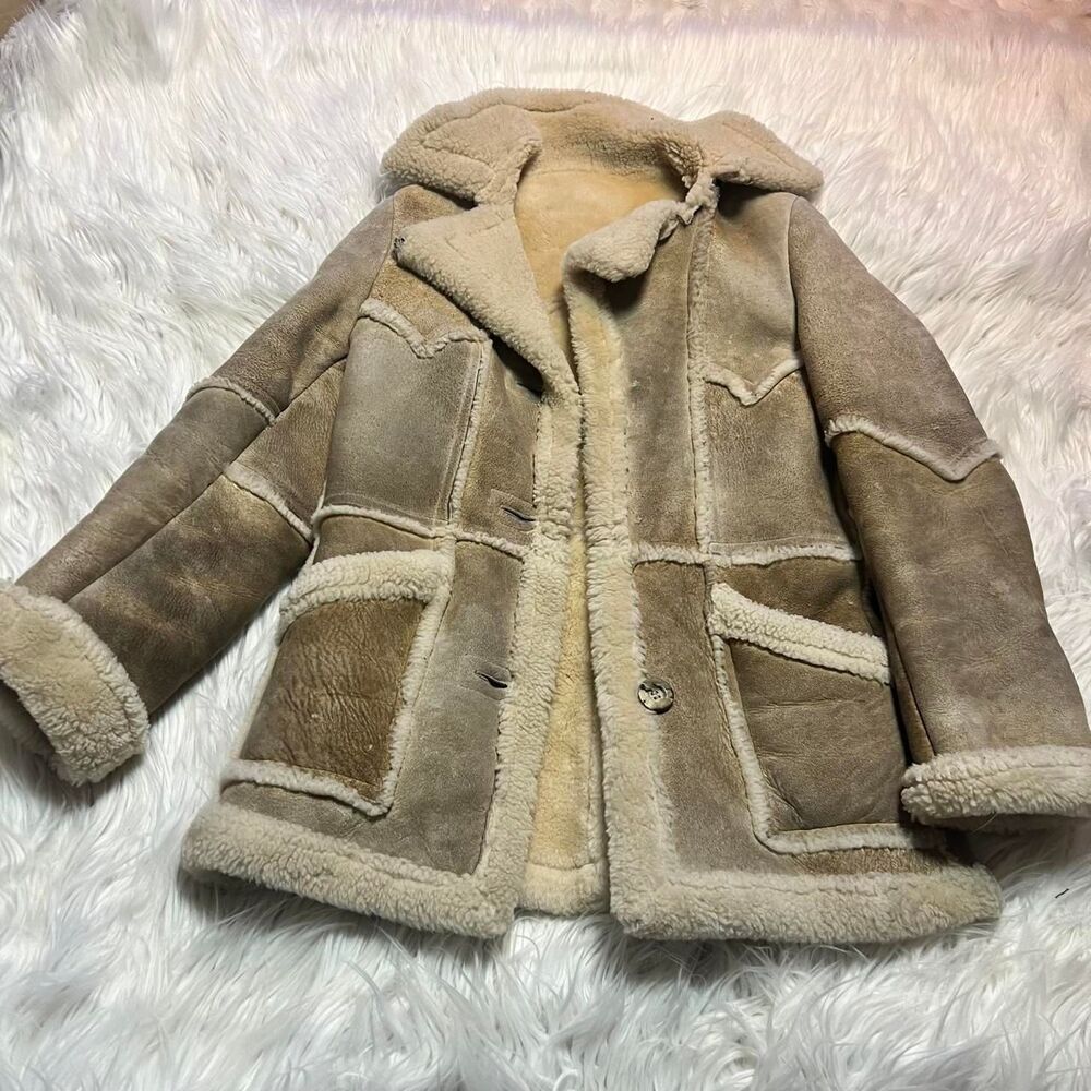 Just-sheepskin Women's Tan and Cream Jacket